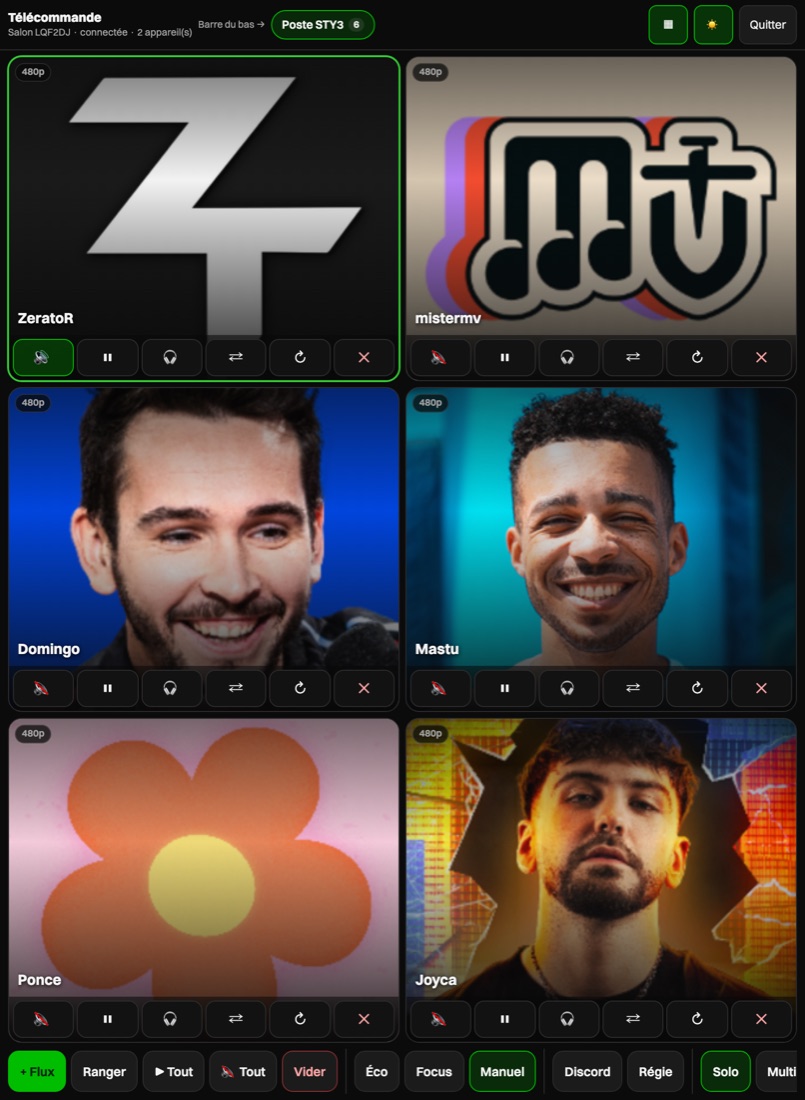 La télécommande en mode deck